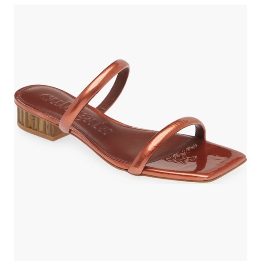 Cult Gaia Liz Sienna Glazed Leather Sandals 39=9